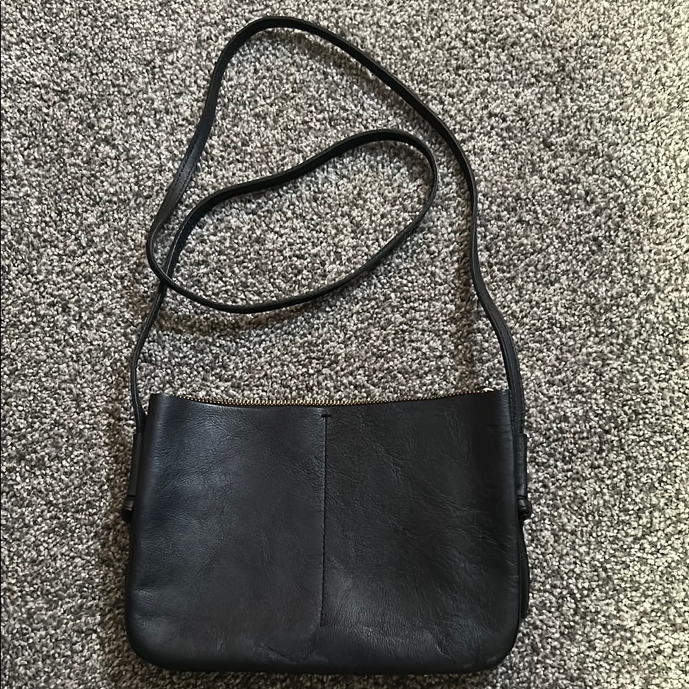 Madewell Black Leather Crossbody Bag